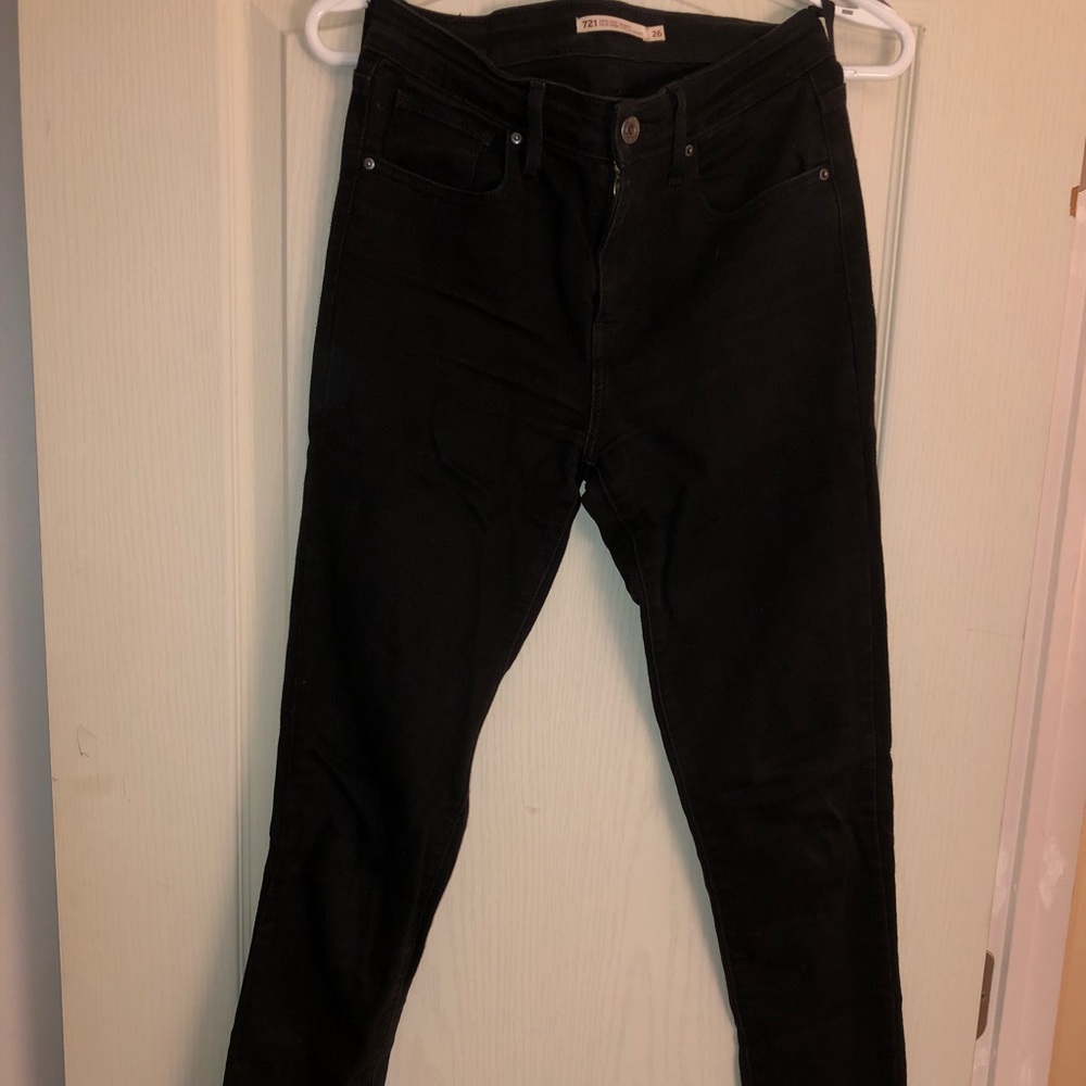721 high rise skinny Levi’s 26 32 long black